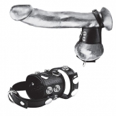 Утяжка на пенис и мошонку Cock Ring With 1.5  Ball Stretcher And Optional Weight Ring - BlueLine - купить с доставкой в Находке