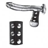 Чёрная утяжка на кнопках 100% PVC STRAP WITH METAL SNAP - BlueLine - купить с доставкой в Находке