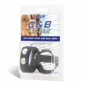 Утяжка на пенис с клёпками Duo Snap Cock And Ball Ring - BlueLine - купить с доставкой в Находке