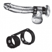 Утяжка на пенис с клёпками Duo Snap Cock And Ball Ring - BlueLine - купить с доставкой в Находке