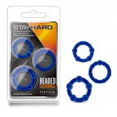 Набор из 3 синих эрекционных колец Stay Hard Beaded Cockrings - Blush Novelties - в Находке купить с доставкой