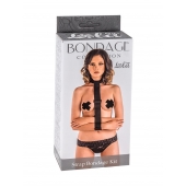 Ошейник с длинной лентой и наручниками Strap Bondage Kit Plus Size - Lola Games - купить с доставкой в Находке