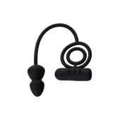 Чёрное эрекционное кольцо с вибропулькой и анальным хвостом - Erotist Adult Toys - в Находке купить с доставкой