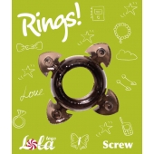 Чёрное эрекционное кольцо Rings Screw - Lola Games - в Находке купить с доставкой
