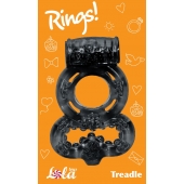 Чёрное эрекционное кольцо Rings Treadle с подхватом - Lola Games - в Находке купить с доставкой