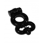 Чёрное эрекционное кольцо Rings Treadle с подхватом - Lola Games - в Находке купить с доставкой
