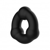 Черное эрекционное кольцо с 3 шариками - Baile - в Находке купить с доставкой