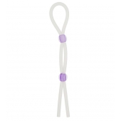 Прозрачное эрекционное кольцо-лассо SILICONE LASSO COCK RING DUAL BEADS - NMC - в Находке купить с доставкой