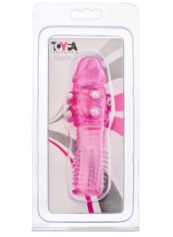 Стимулирующая розовая насадка с шишечками и шипами - 13,5 см. - Toyfa Basic - в Находке купить с доставкой