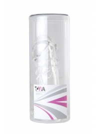 Прозрачная гелевая насадка с клиторальным отростком - 13 см. - Toyfa Basic - в Находке купить с доставкой