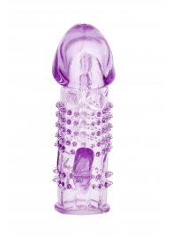 Фиолетовая насадка с коготком и шипами - 13 см. - Toyfa Basic - в Находке купить с доставкой