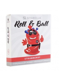 Стимулирующий презерватив-насадка Roll   Ball Strawberry - Sitabella - купить с доставкой в Находке