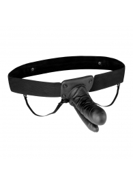 Полый страпон с двумя отростками и вибрацией Unisex Vibrating Hollow Strap-On Double Penetrating Dildo - 17,8 см. - Lux Fetish - купить с доставкой в Находке
