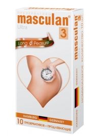 Розовые презервативы Masculan Ultra Long Pleasure с колечками, пупырышками и продлевающим эффектом - 10 шт. - Masculan - купить с доставкой в Находке