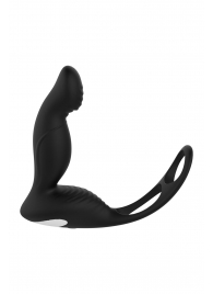 Черный вибромассажер простаты P-PLEASER W ERECTION ENHANCE - Dream Toys - в Находке купить с доставкой