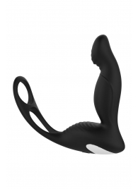 Черный вибромассажер простаты P-PLEASER W ERECTION ENHANCE - Dream Toys - в Находке купить с доставкой
