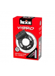 Чёрное эрекционное виброкольцо Luxe VIBRO  Африканский Эль Дьябло  + презерватив - Luxe - в Находке купить с доставкой