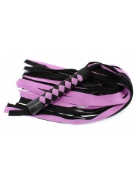 Черно-розовая плеть из замши - 58 см. - БДСМ Арсенал - купить с доставкой в Находке