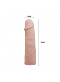 Закрытая телесная насадка-фаллос - 17 см. - Sex Expert - в Находке купить с доставкой