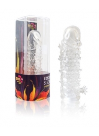 Закрытая прозрачная рельефная насадка Crystal sleeve - 13 см. - Erowoman-Eroman - в Находке купить с доставкой