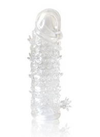 Закрытая прозрачная рельефная насадка Crystal sleeve - 13 см. - Erowoman-Eroman - в Находке купить с доставкой