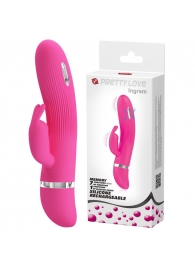 Розовый вибратор Ingram с электростимуляцией - 19,2 см. - Baile - купить с доставкой в Находке