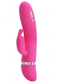 Розовый вибратор Ingram с электростимуляцией - 19,2 см. - Baile - купить с доставкой в Находке