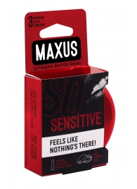 Ультратонкие презервативы в железном кейсе MAXUS Sensitive - 3 шт. - Maxus - купить с доставкой в Находке