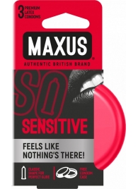 Ультратонкие презервативы в железном кейсе MAXUS Sensitive - 3 шт. - Maxus - купить с доставкой в Находке