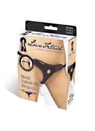 Черные плюшевые трусики для страпона - Lux Fetish - купить с доставкой в Находке
