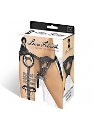 Черные трусики для страпона из патентованной кожи - Lux Fetish - купить с доставкой в Находке