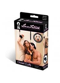 Черные фиксаторы с креплением к двери - Lux Fetish - купить с доставкой в Находке