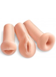 Комплект из 3 мастурбаторов All 3 Holes: вагина, анус, ротик - Pipedream - в Находке купить с доставкой