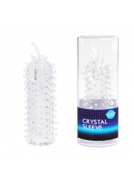 Закрытая рельефная насадка Crystal sleeve с усиками - 12 см. - Erowoman-Eroman - в Находке купить с доставкой