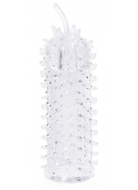 Закрытая рельефная насадка Crystal sleeve с усиками - 12 см. - Erowoman-Eroman - в Находке купить с доставкой