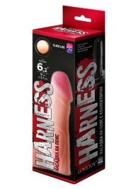 Телесная реалистичная насадка на Harness с коннектором BLACK LINE - 17 см. - LOVETOY (А-Полимер) - купить с доставкой в Находке