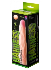 Телесная насадка с венками на Harness с коннектором GREEN LINE - 18 см. - LOVETOY (А-Полимер) - купить с доставкой в Находке