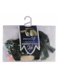Черный пояс-трусики с двумя насадками Soft-Dolli - 16,5 и 10,5 см. - LOVETOY (А-Полимер) - купить с доставкой в Находке