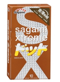 Презервативы Sagami Xtreme FEEL UP с точечной текстурой и линиями прилегания - 10 шт. - Sagami - купить с доставкой в Находке