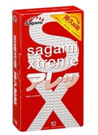 Утолщенные презервативы Sagami Xtreme Feel Long с точками - 10 шт. - Sagami - купить с доставкой в Находке