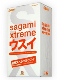 Ультратонкие презервативы Sagami Xtreme SUPERTHIN - 15 шт. - Sagami - купить с доставкой в Находке