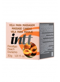 Массажная свеча для поцелуев Peach с ароматом персика - 30 гр. - INTT - купить с доставкой в Находке