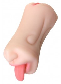 Телесный двусторонний мастурбатор Fruity Tongue - ротик и вагина - ToyFa - в Находке купить с доставкой