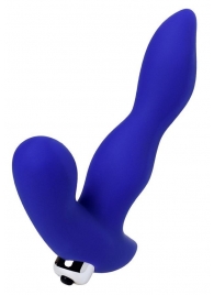 Синий силиконовый вибростимулятор простаты Stroman - 14,5 см. - ToyFa - в Находке купить с доставкой