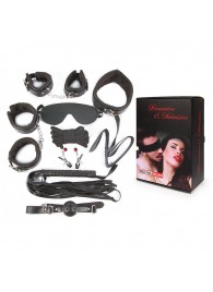 Большой игровой набор БДСМ: наручники, оковы, маска, кляп, плеть, ошейник с поводком, верёвка, зажимы для сосков - Notabu - купить с доставкой в Находке