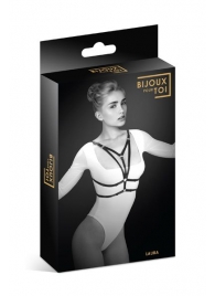 Черная упряжь на грудь Laura - Bijoux Pour Toi - купить с доставкой в Находке