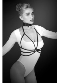 Черная упряжь на грудь Julia - Bijoux Pour Toi - купить с доставкой в Находке