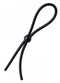 Черное лассо на пенис с одной бусиной - A-toys - в Находке купить с доставкой