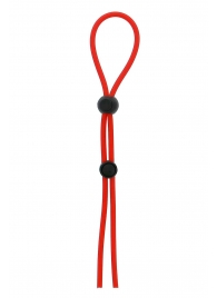 Красное лассо на пенис с двумя бусинами STRETCHY LASSO CAGE - Dream Toys - в Находке купить с доставкой