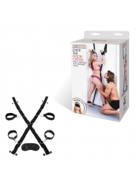 Чёрный набор для фиксации у двери - Lux Fetish - купить с доставкой в Находке